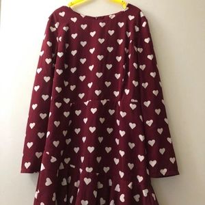 long sleeve dress with heart print